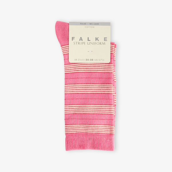 

Полосатые однотонные носки из хлопковой смеси вязаные Falke, цвет candy