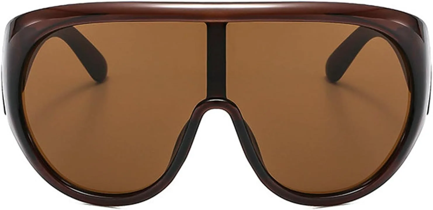 

Солнцезащитные очки Helena Oversized One Piece для женщин и мужчин, винтажные солнцезащитные очки-маска, большая оправа, защита от УФ-излучения UV400, C3