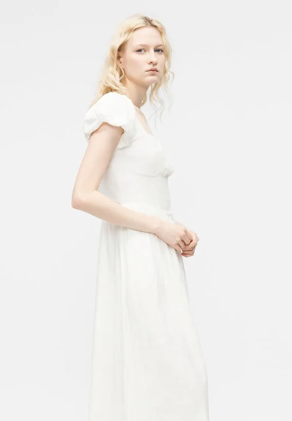 Длинное платье с заниженной талией Gap, New Off White — фото 4