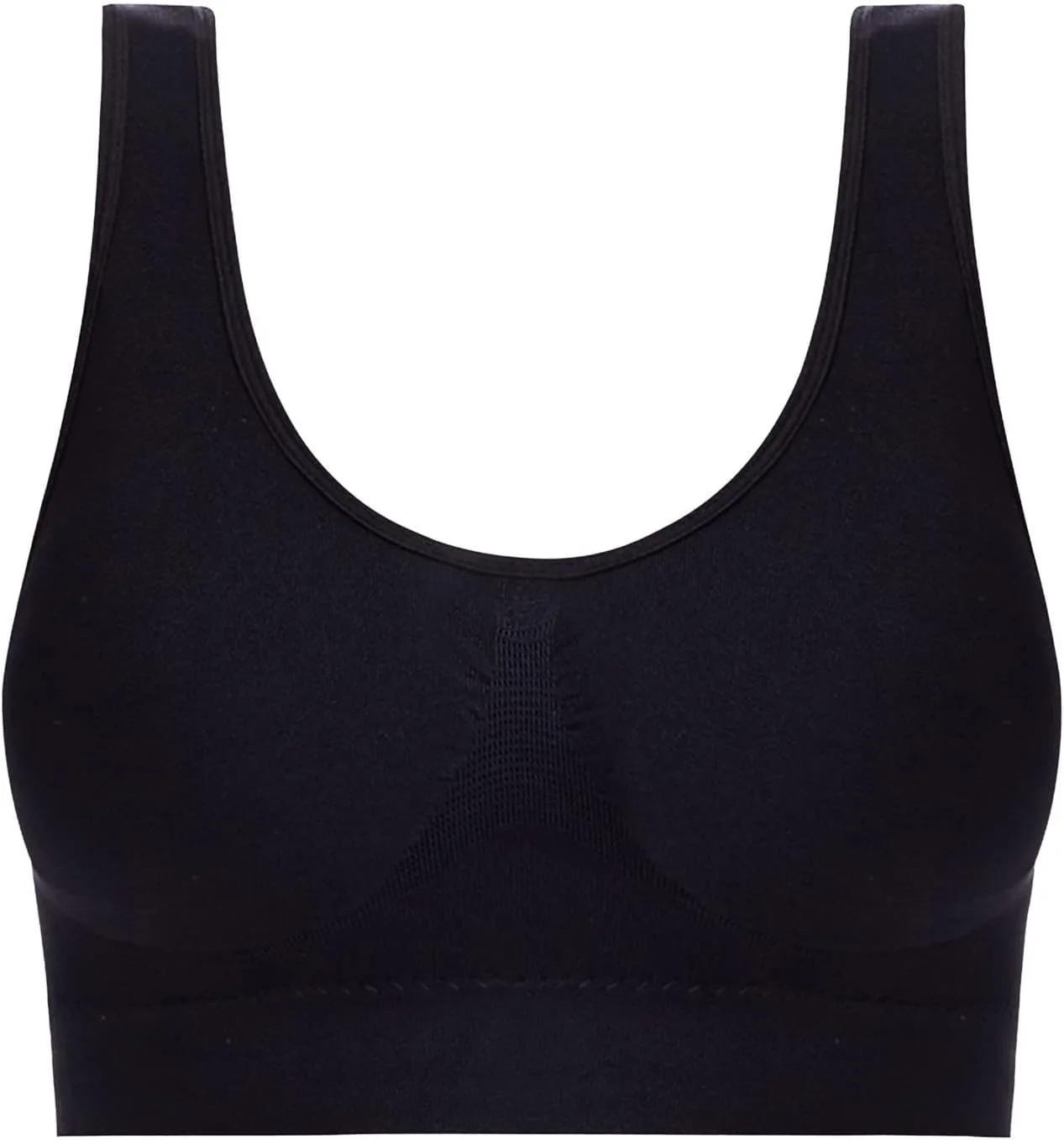 Женский цельный бюстгальтер Generic Traceless Comfy One Piece Vest, дышащий спортивный бюстгальтер без косточек для йоги, черный