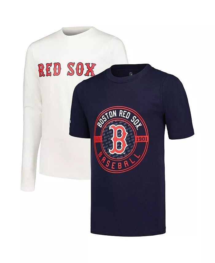 

Big Boys Navy, White Boston Red Sox футболка комбинированный комплект Stitches