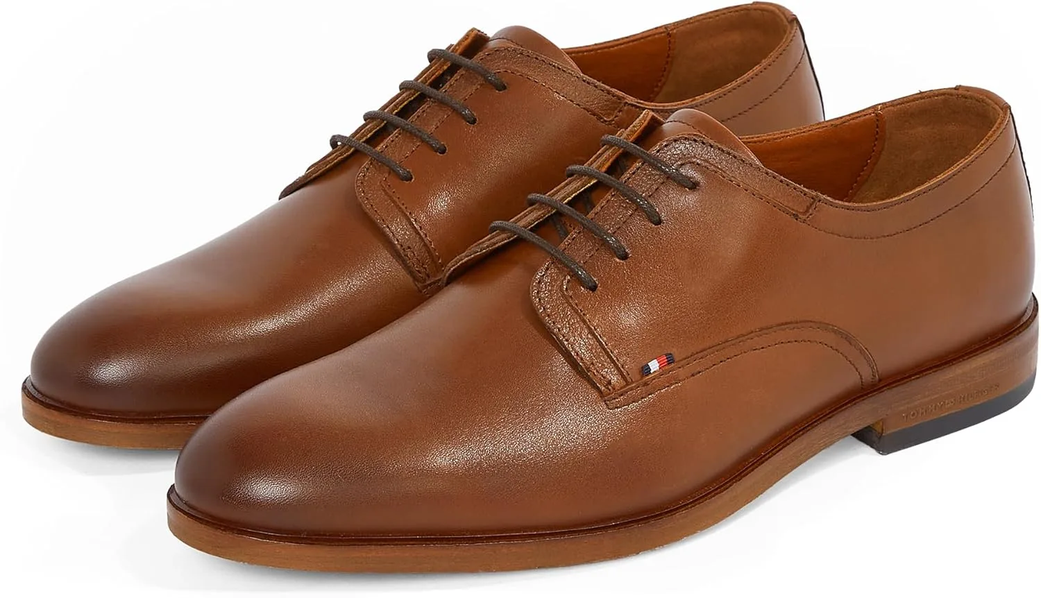 Мужские кроссовки Tommy Hilfiger Thunit из кожи с изогнутым носком, коньячный — фото 4