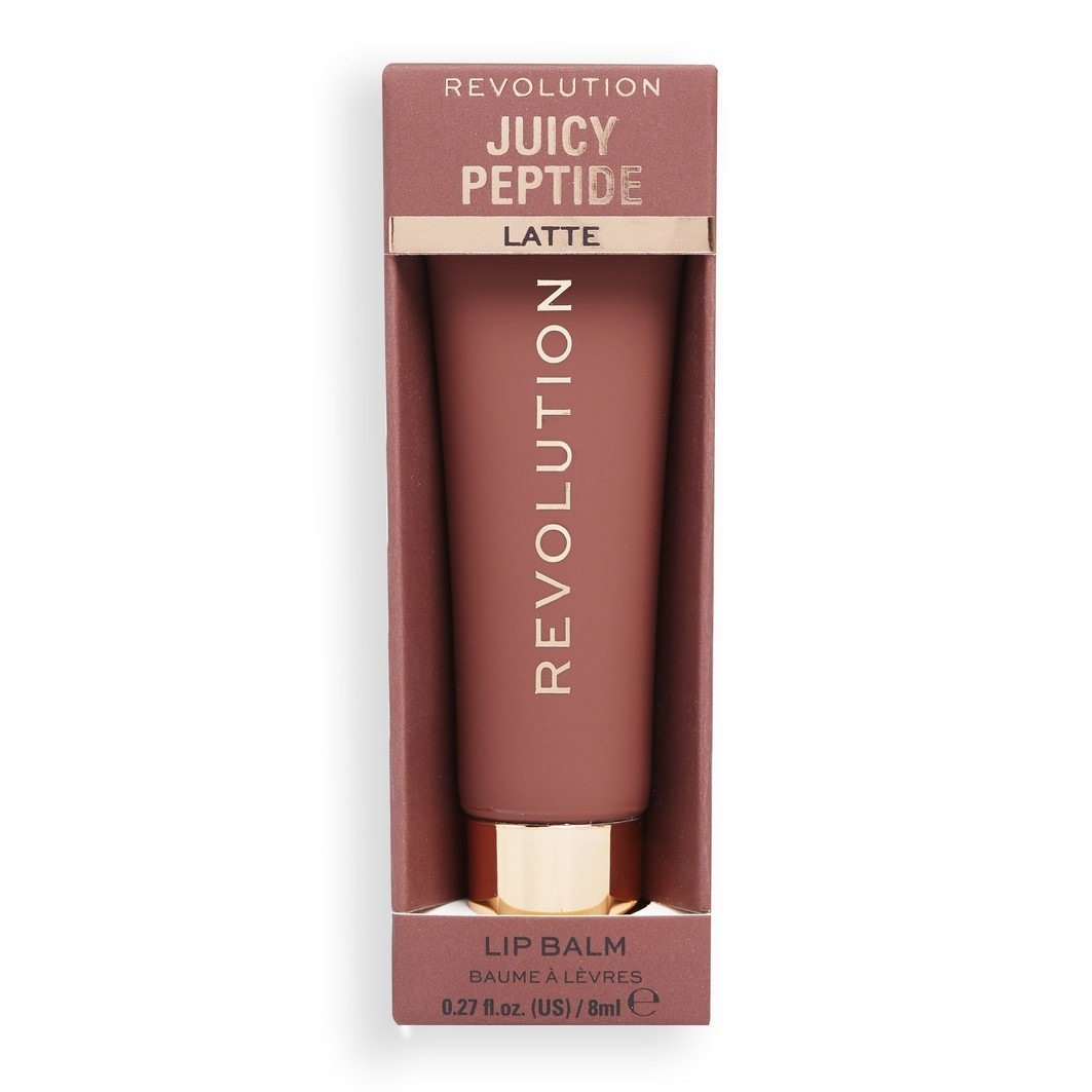 Бальзам для губ juicy peptide lip balm nude peach Revolution, #3 - latte, объем 8 мл — фото 4