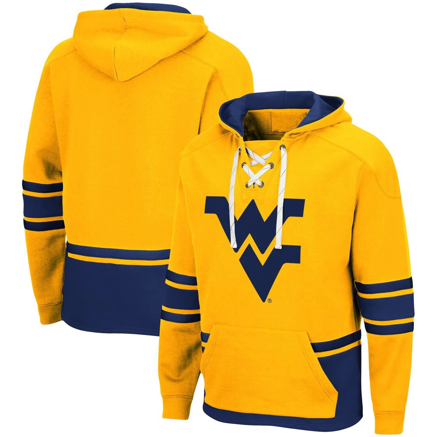

Мужской пуловер с капюшоном Colosseum Gold West Virginia Mountaineers на шнуровке 3.0