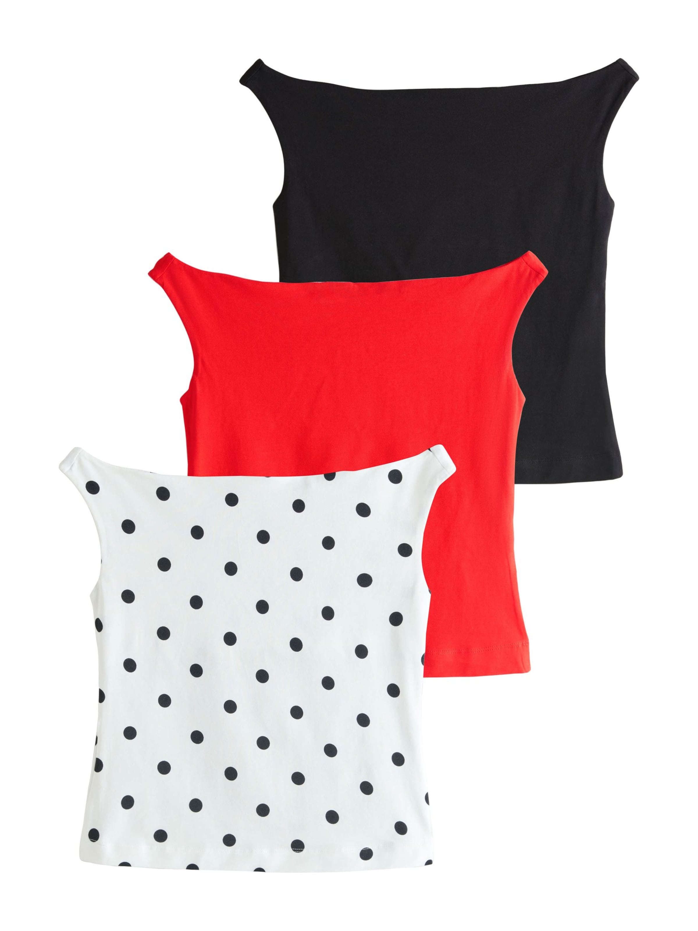 Next Топ в цвете Cherry Red, черный, белый