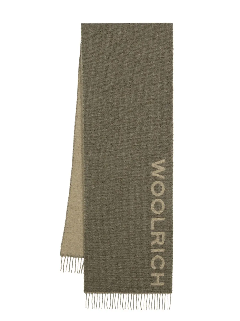 

Кейп с бахромой и логотипом WOOLRICH, зеленый