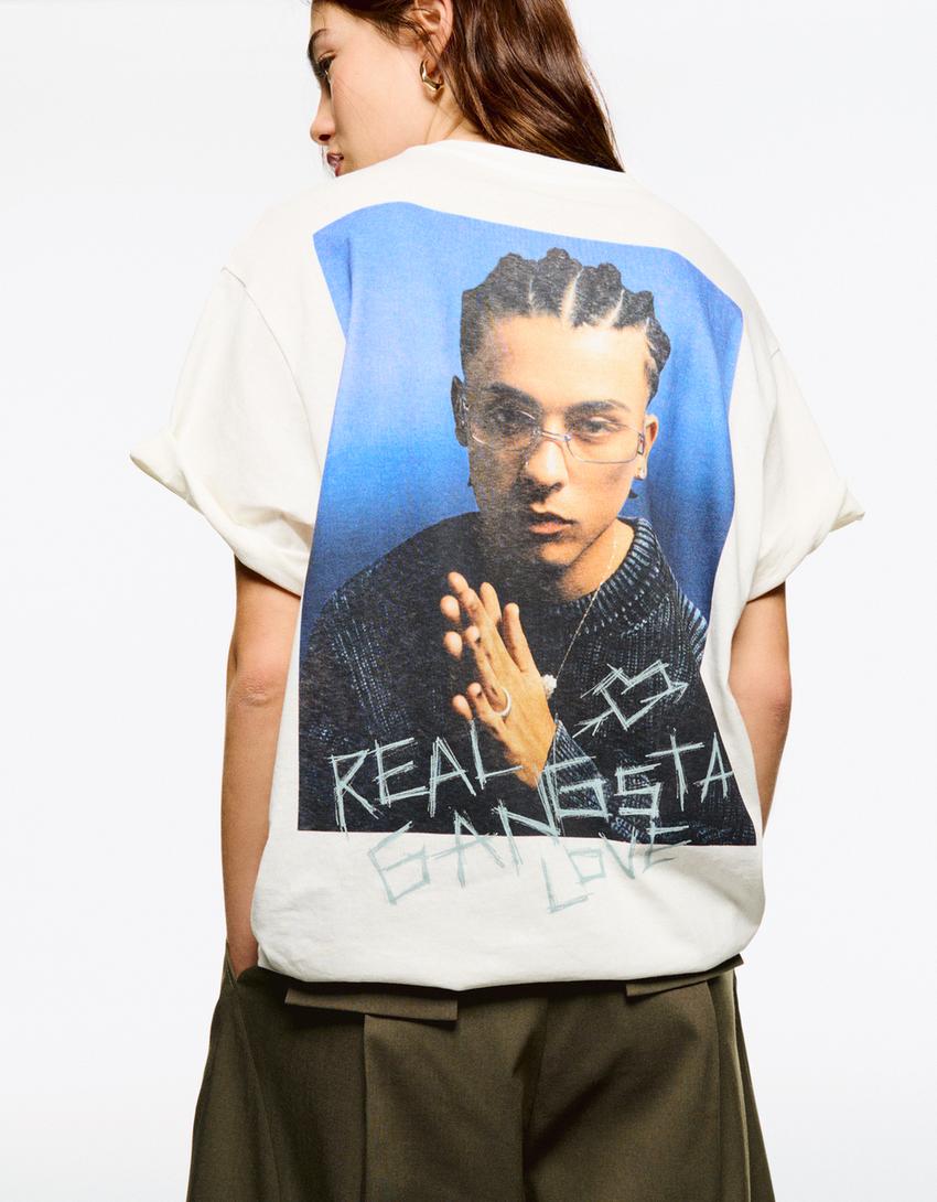 

Футболка Trueno oversize с коротким рукавом Bershka, белый