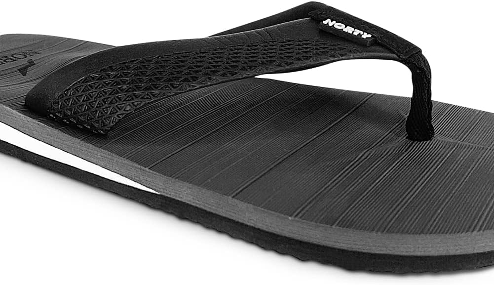 Мужские шлепанцы NORTY Thong - Обувь для лета - Удобные сандалии - Мужские шлепанцы - Размер немного меньше обычного, черный/серый — фото 4