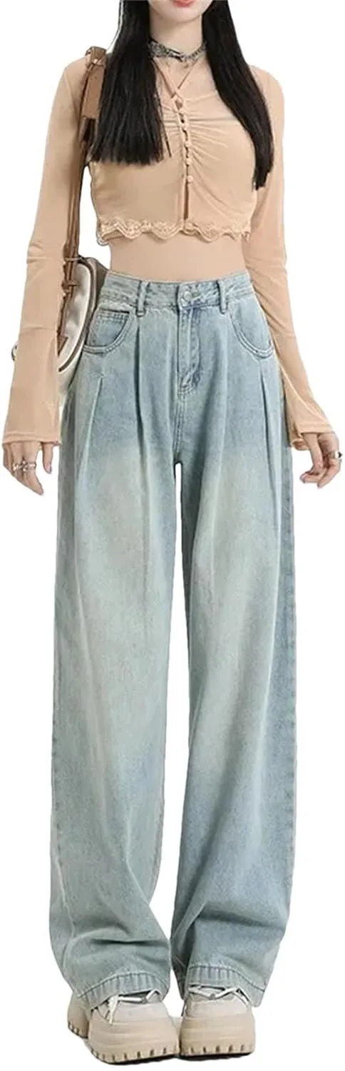 

Женские брюки с плиссировкой и широкими штанинами