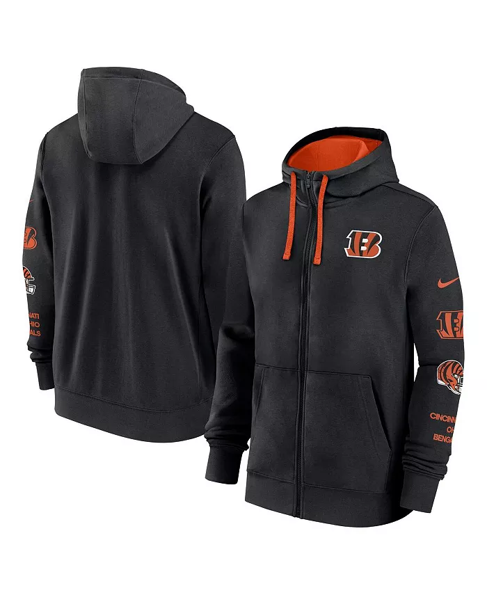 

Мужская черная толстовка с молнией Cincinnati Bengals Club Full-Zip Hoodie Jacket Nike