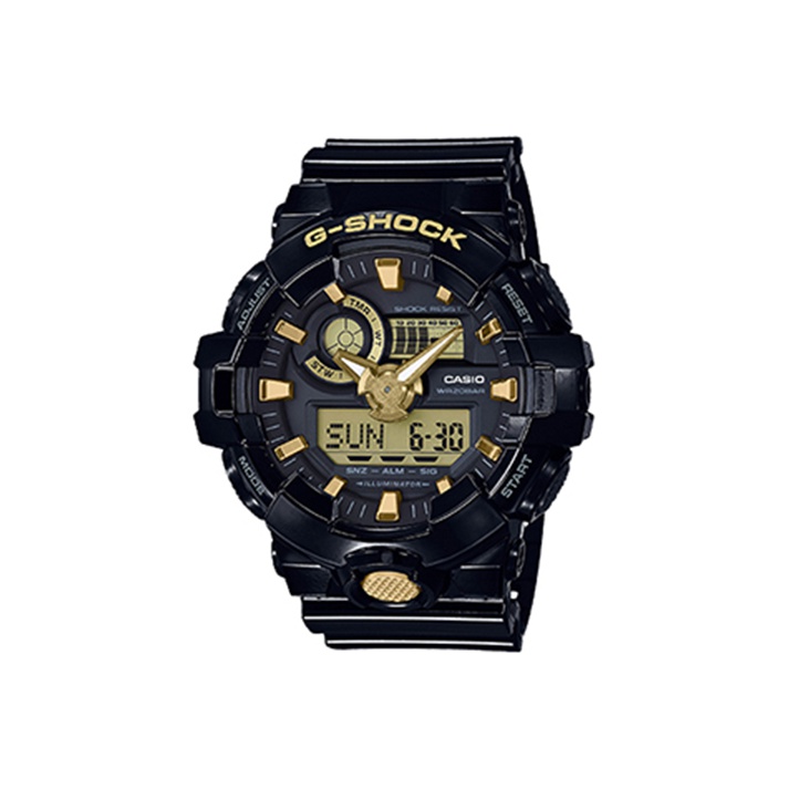 

CASIO Часы Men Liquid Crystal/Analog Dual Display Series Black Watch, Black Gold