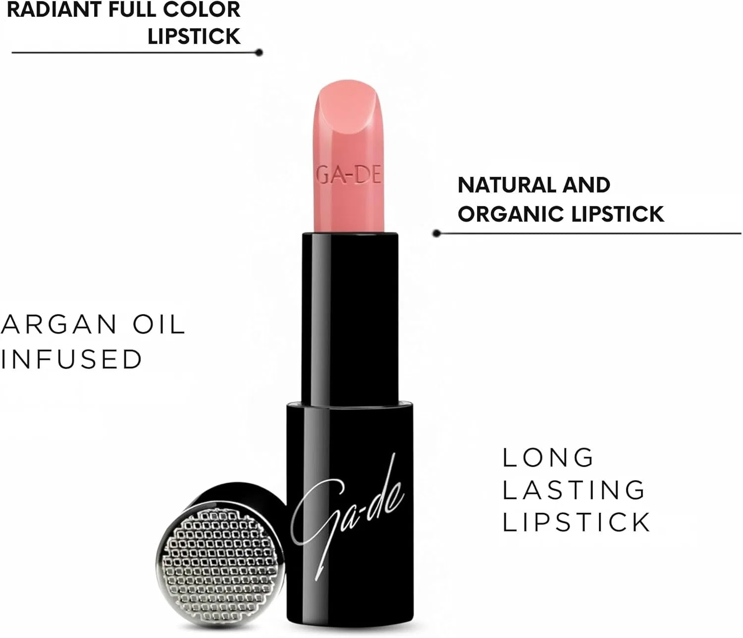 Губная помада GA-DE Selfie Full Color Lipstick 850, аргановое масло, 0.14 унции, каштановый — фото 4