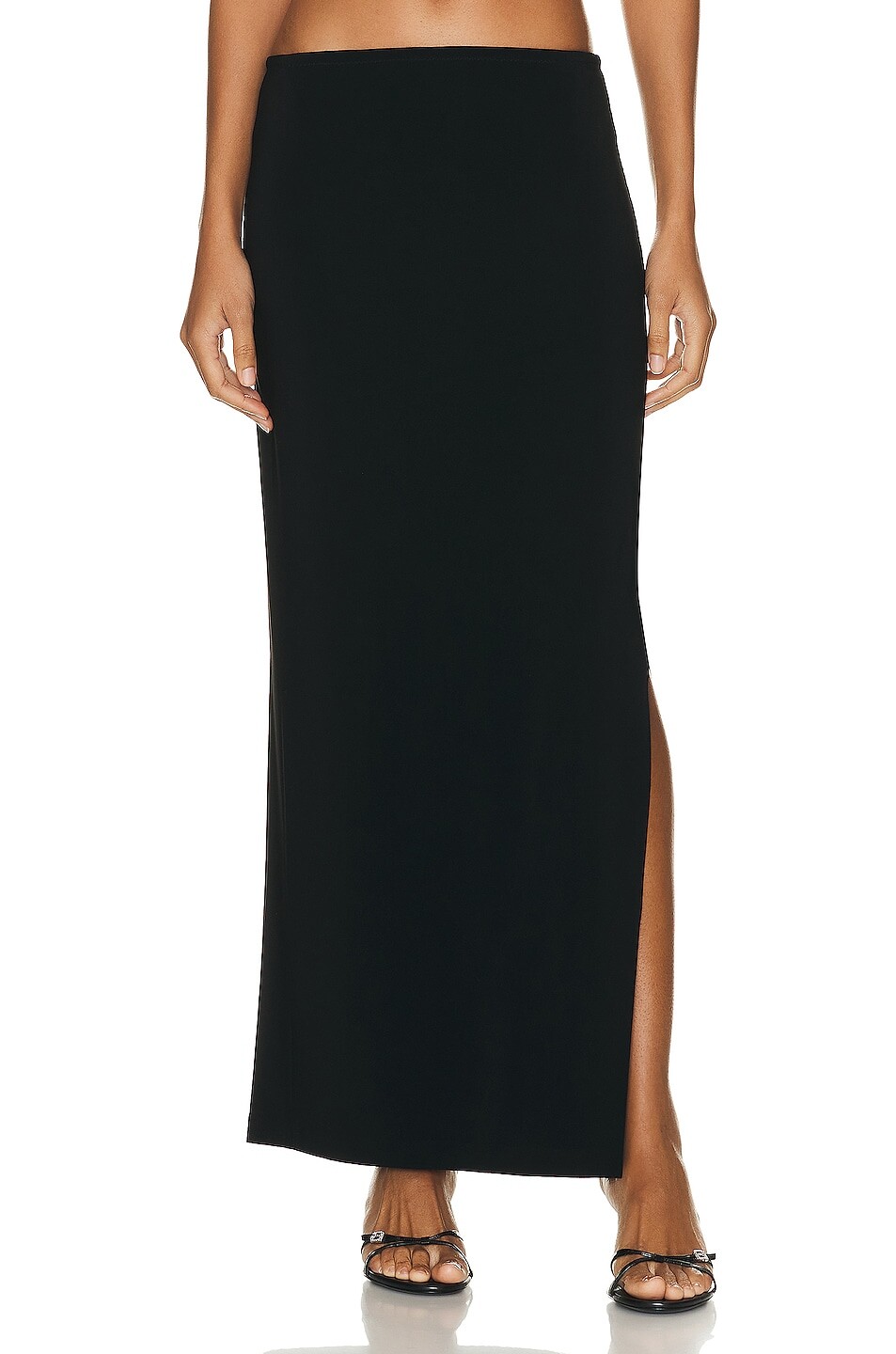 

Юбка Norma Kamali Side Slit Long, черный