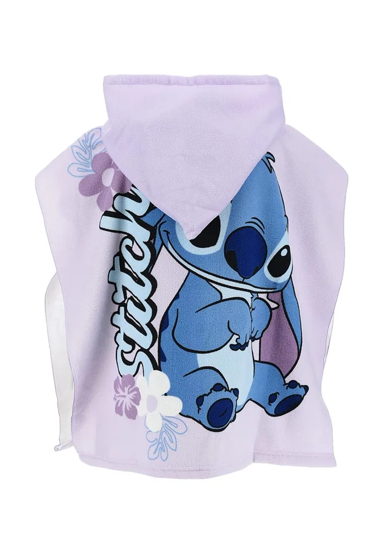 Детский пончо для купания с капюшоном 55x110 см Stitch, лиловый — фото 2
