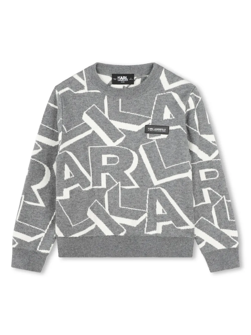

Джемпер с логотипом KARL LAGERFELD KIDS, серый
