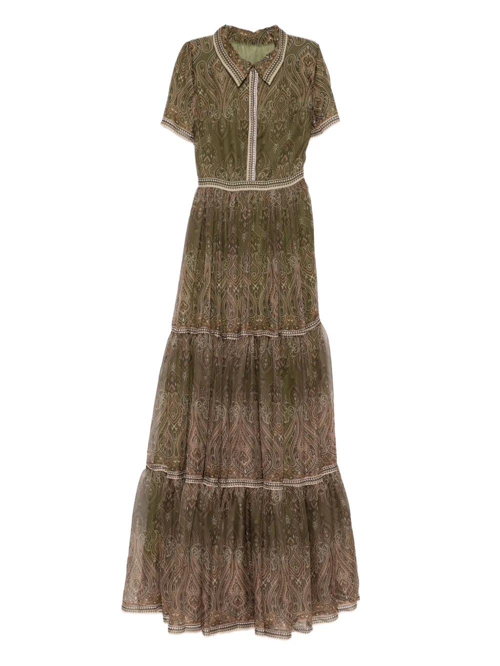 

Платье макси с принтом пейсли MIAU by Clara Rotescu, зеленый