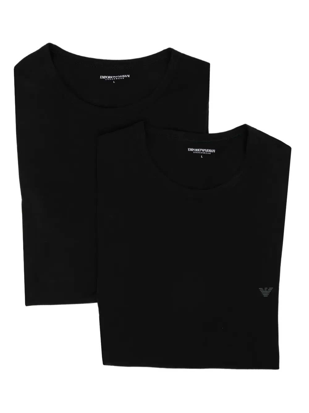 Футболки с логотипом (комплект из двух штук) Emporio Armani, черный