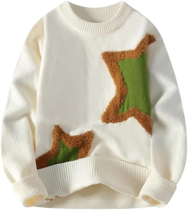 

Свитер мужской Y2K с принтом звезды, свободный, с длинными рукавами FROMOON