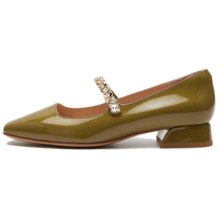 Туфли Мэри Джейн на толстом каблуке 2,5 см женские LE SAUNDA, Dark Green Kap