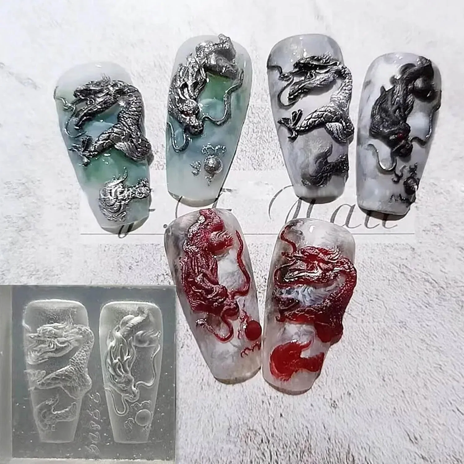 Силиконовые формы для 3D-дизайна ногтей «Дракон и Змея» Maxtonser, 2 — фото 3