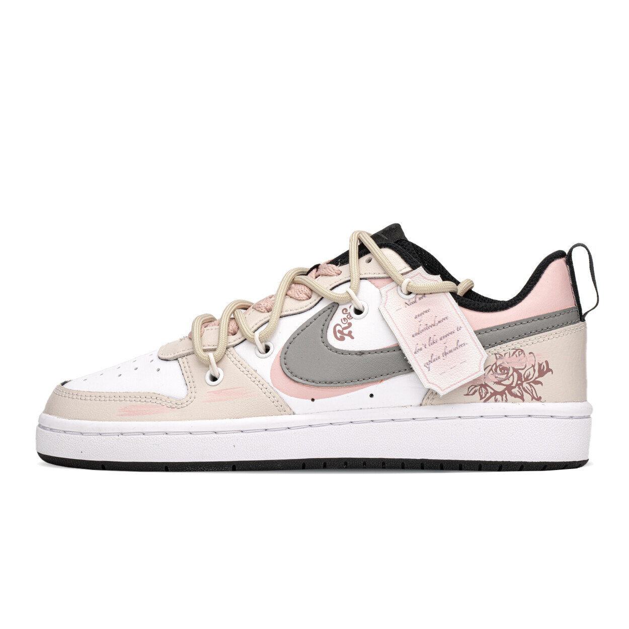 

Кроссовки Nike Court Borough Skateboarding Shoes Women's Low-top Grey/cyan/pink, серый/розовый
