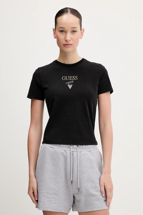 

Хлопковая футболка Guess Originals, черный