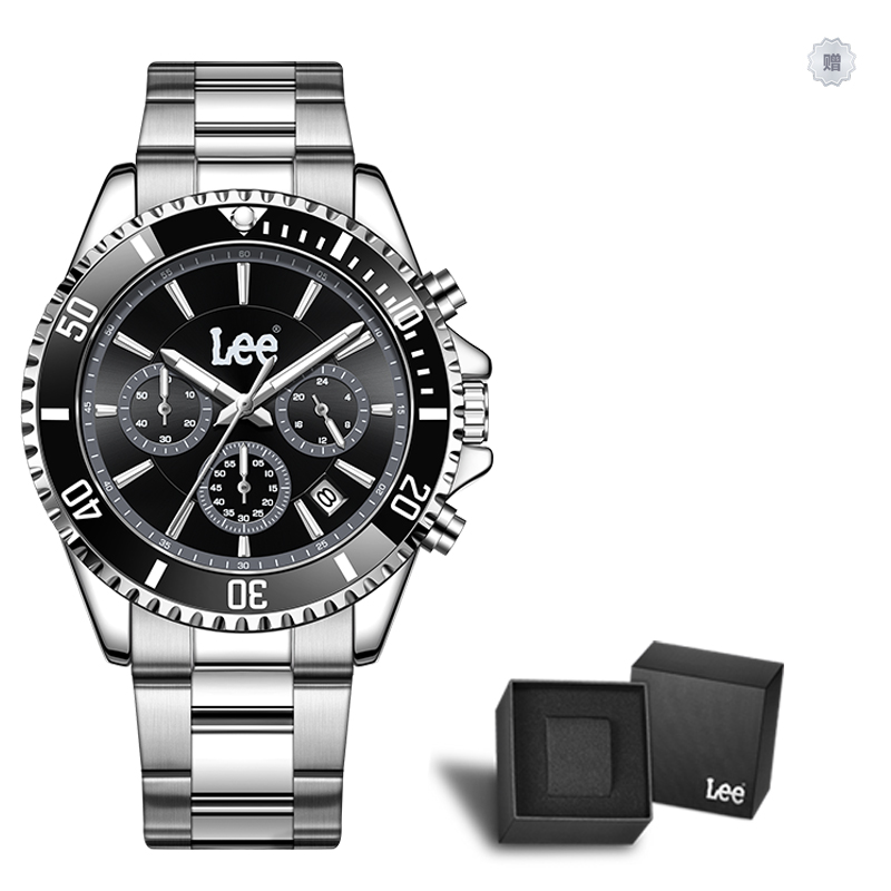 

Мужские часы Quartz Movement с черным циферблатом Node Holiday Classic Box Lee