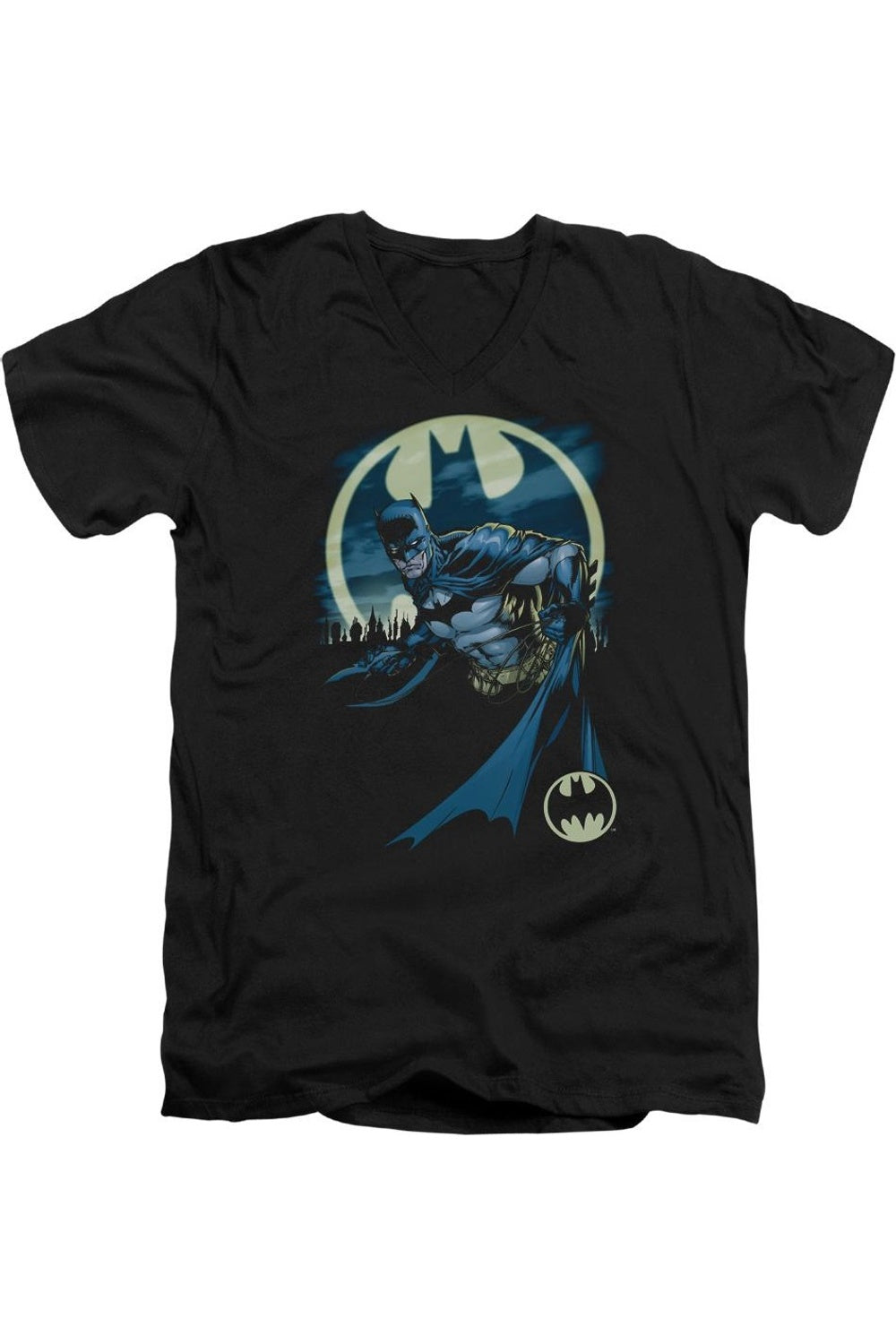 

Футболка с коротким рукавом и V-образным вырезом для взрослых Batman Heed The Call Gildan, черный