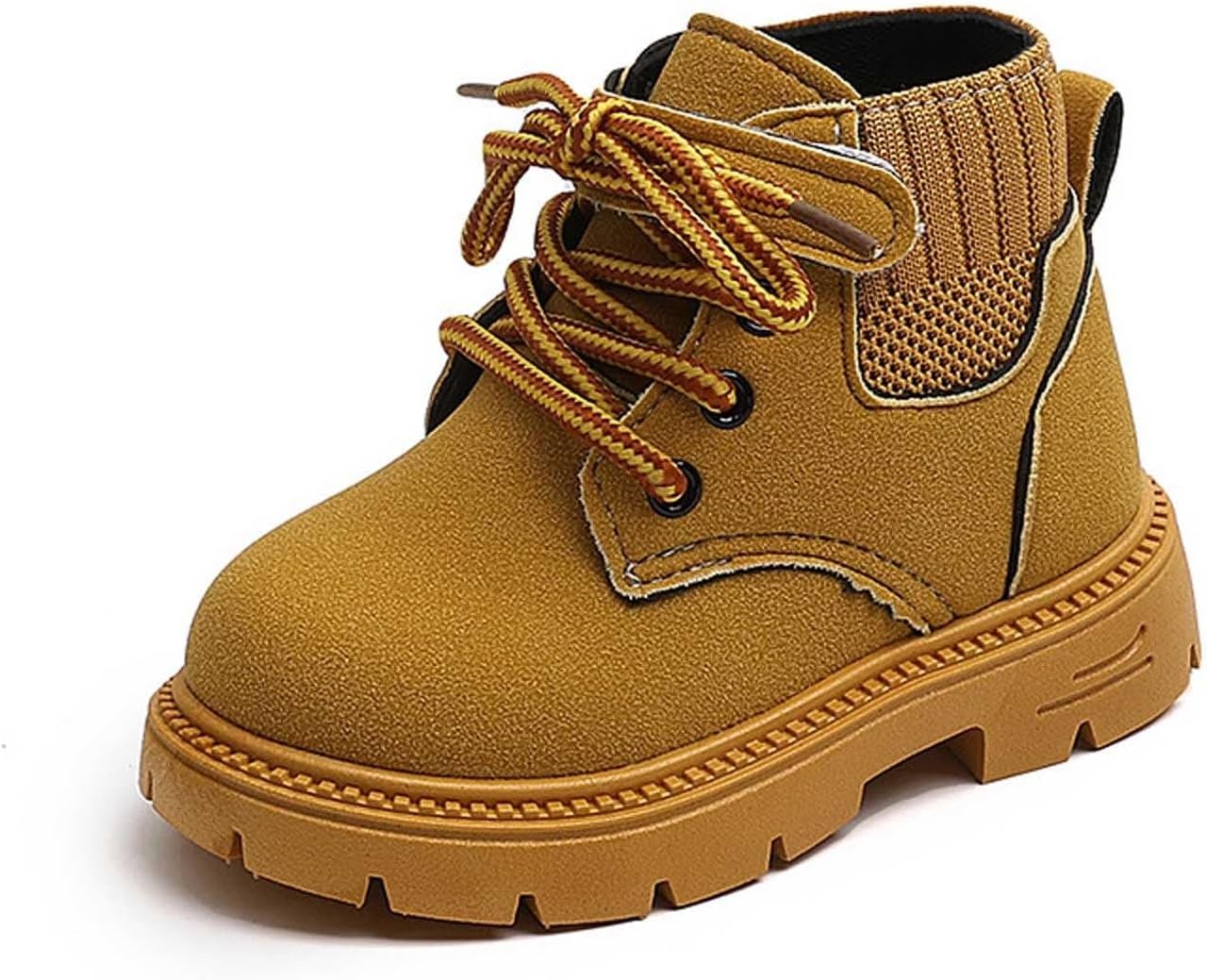 

Детские ботинки для девочек и мальчиков, боевые, для походов и снега, водонепроницаемые, с нескользящей подошвой, модные рабочие ботинки на щиколотку с шнуровкой и боковой молнией для маленьких и больших детей Generic, A01 Yellow