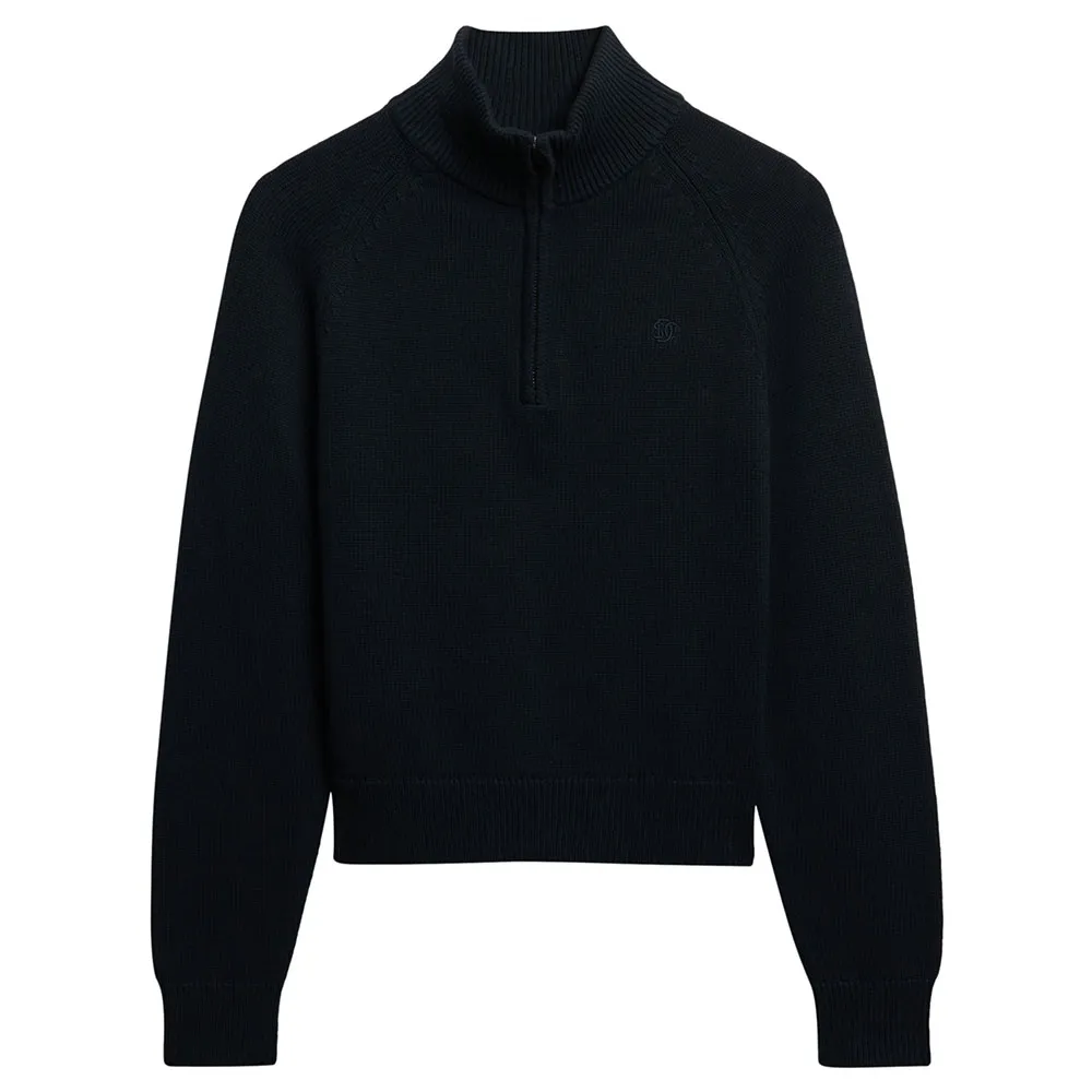 Толстовка Superdry Essentials Slim Knit с застежкой-молнией до середины груди, синий — фото 3