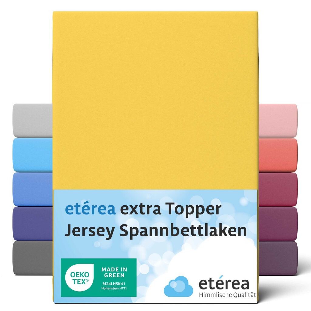 

ETÉREA Джерси-топпер Простыня на подкладке 180x200см - 200x200 - 100% хлопок Простыня На подкладке Простыня 180x200см - 200x200 Наматрасник - Дополнительный трикотаж На подкладке Простыня Топпер Хлопок, цвет Зеленый - Желтый Etérea Himmlische Qu...