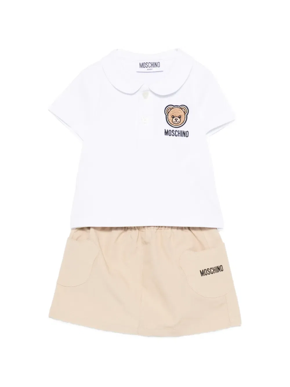Комплект из топа и юбки Moschino Kids, белый