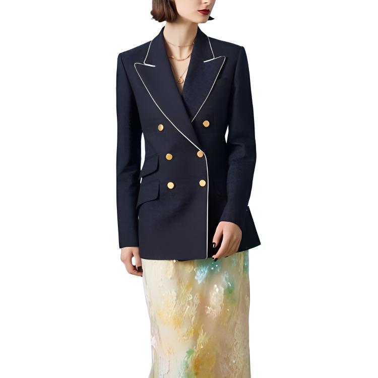 GUCCI Джаккардовая куртка с конской удилой, Marine Blue — фото 4