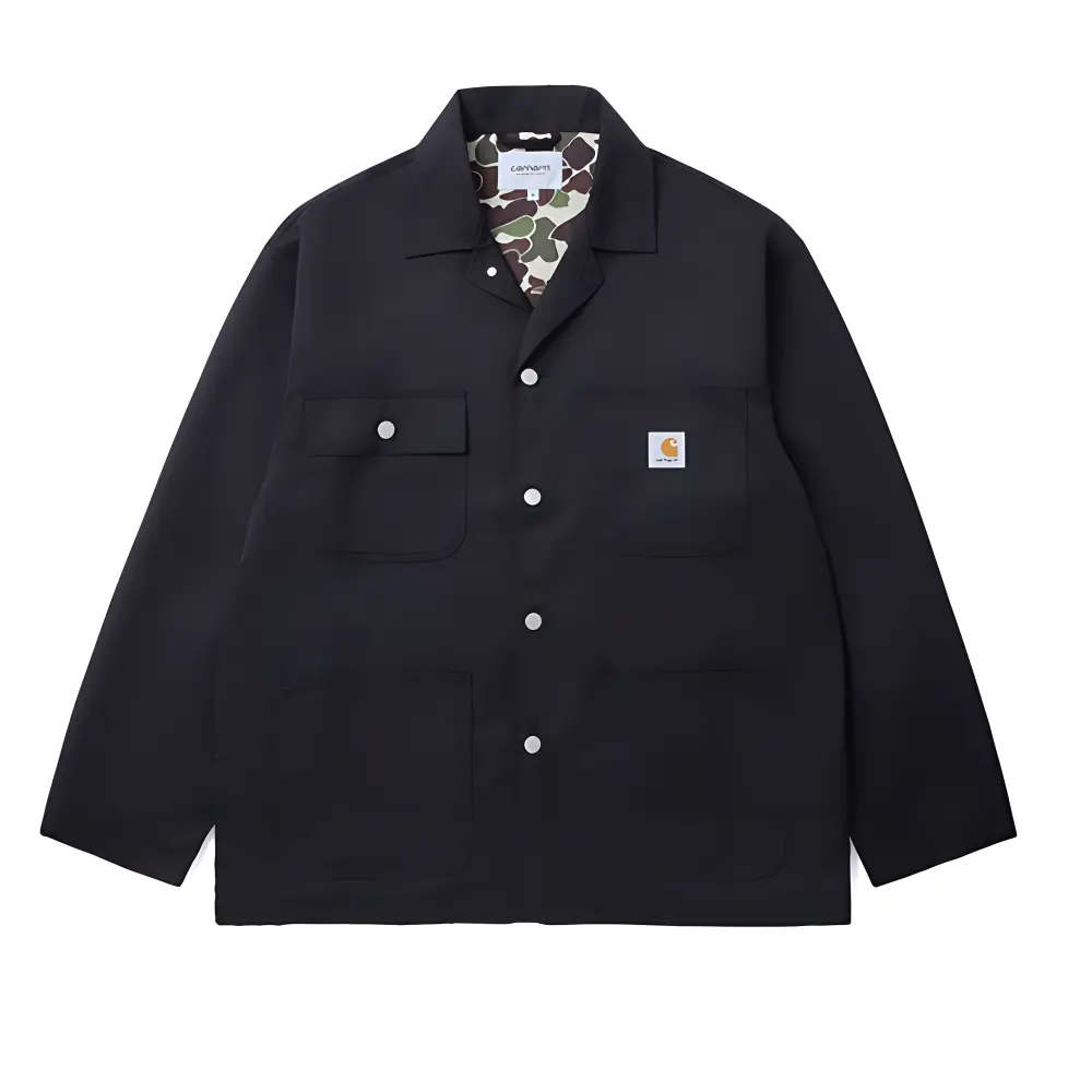 

Carhartt WIP Ситцевая куртка с карманами и пуговицами, Black
