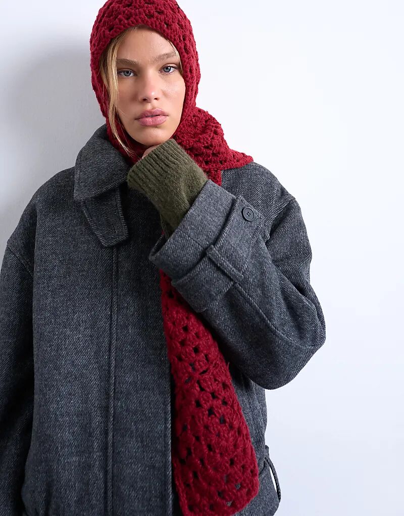 

Балаклава крючком Topshop красного цвета