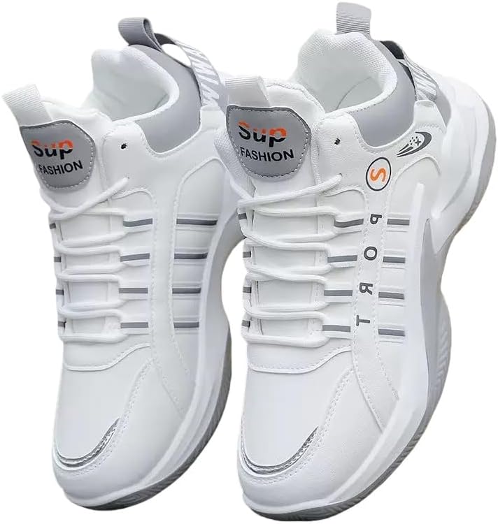 

Мужские стильные кроссовки на шнуровке, спортивная обувь, амортизирующие и дышащие кроссовки для бега, баскетбола и тренировок в зале Minlaidian, белый/серый