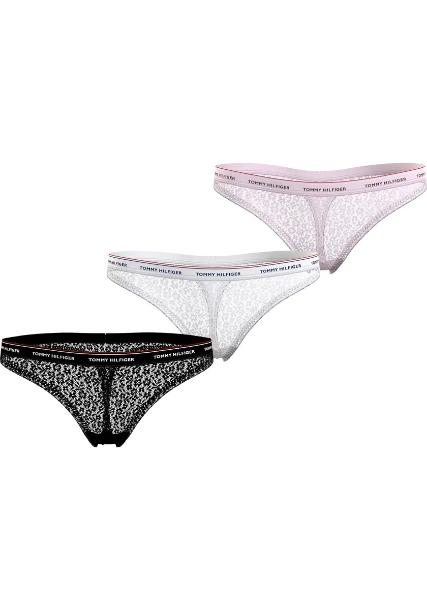 

Трусы Tommy Hilfiger Underwear "3 PACK THONG LACE (EXT SIZES)" (3 шт. в упаковке), с поясом с логотипом Tommy Hilfiger, черный