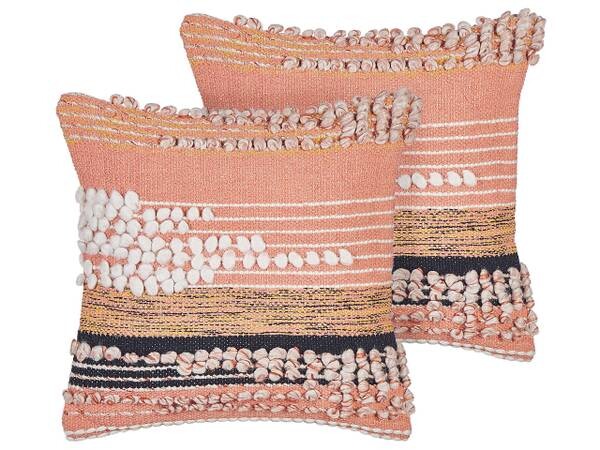 

Подушка Beliani 2 шт DEUTZIA, 45x45x45 см цвет schwarz/orange/weiß
