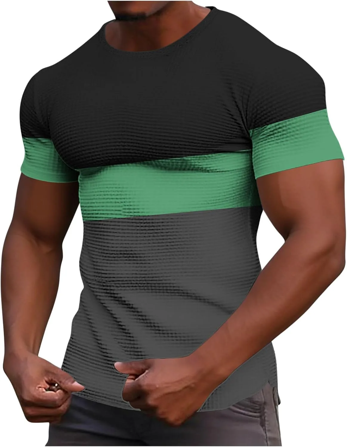 

Мужская футболка Slim Fit с цветными блоками vrvtoov