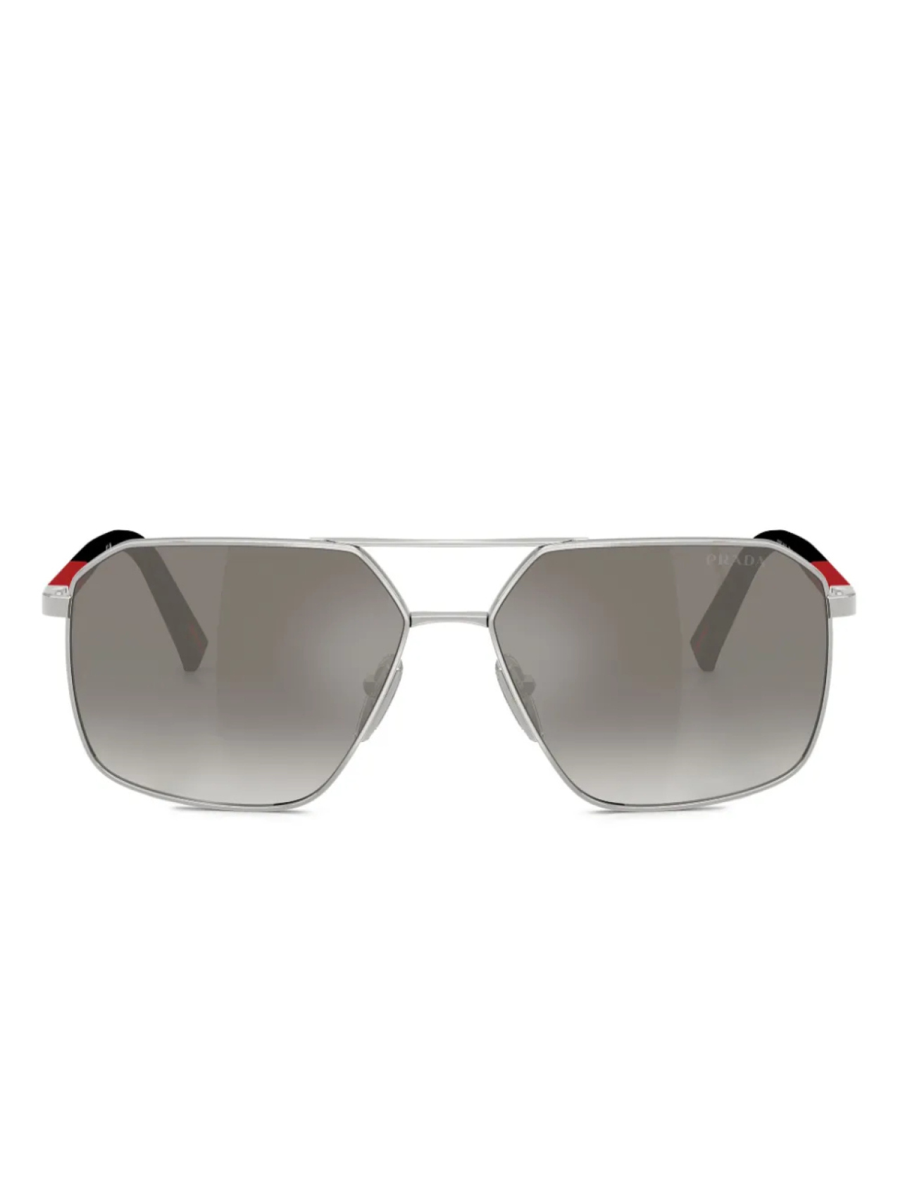 

Prada Linea Rossa pilot-frame солнцезащитные очки, серебряный