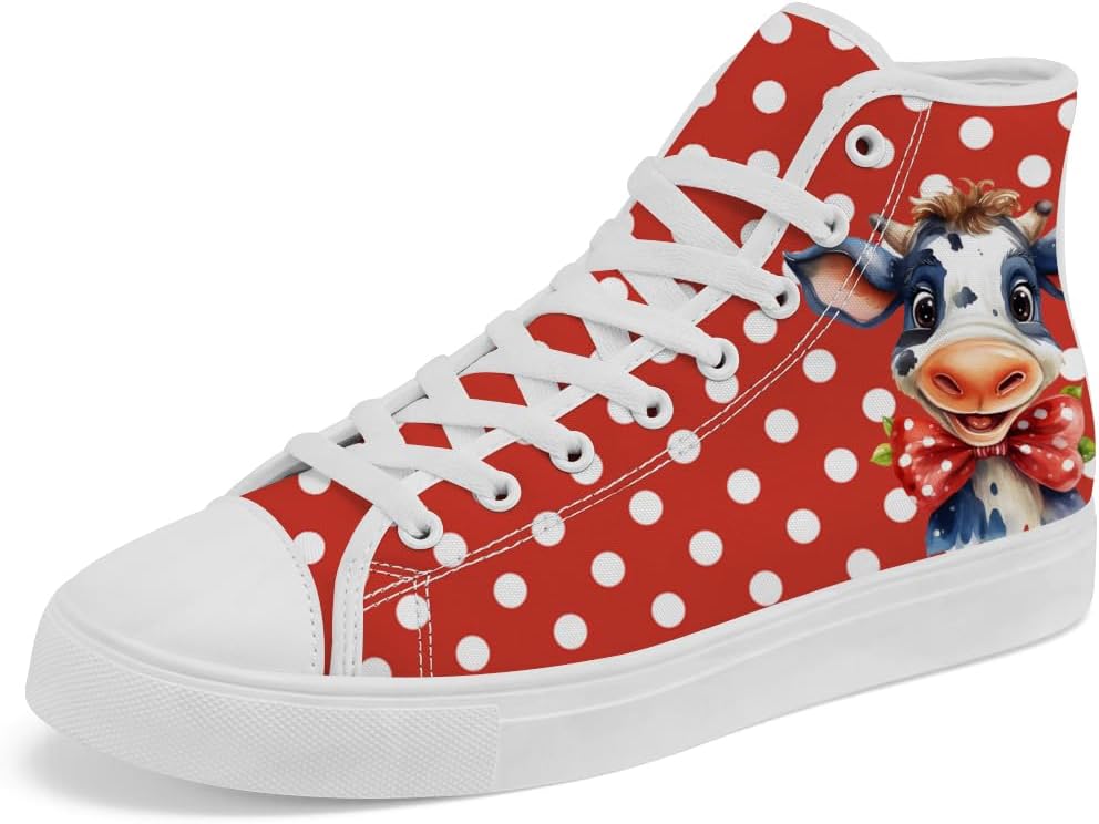 

Кеды Chebing Cow высокие на шнуровке из холщовой ткани, повседневная обувь для мужчин и женщин, красный