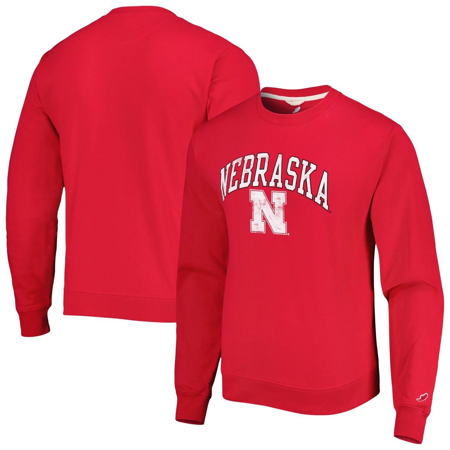 

Мужская лига студенческая одежда Scarlet Nebraska Huskers 1965 пуловер Arch Essential толстовка