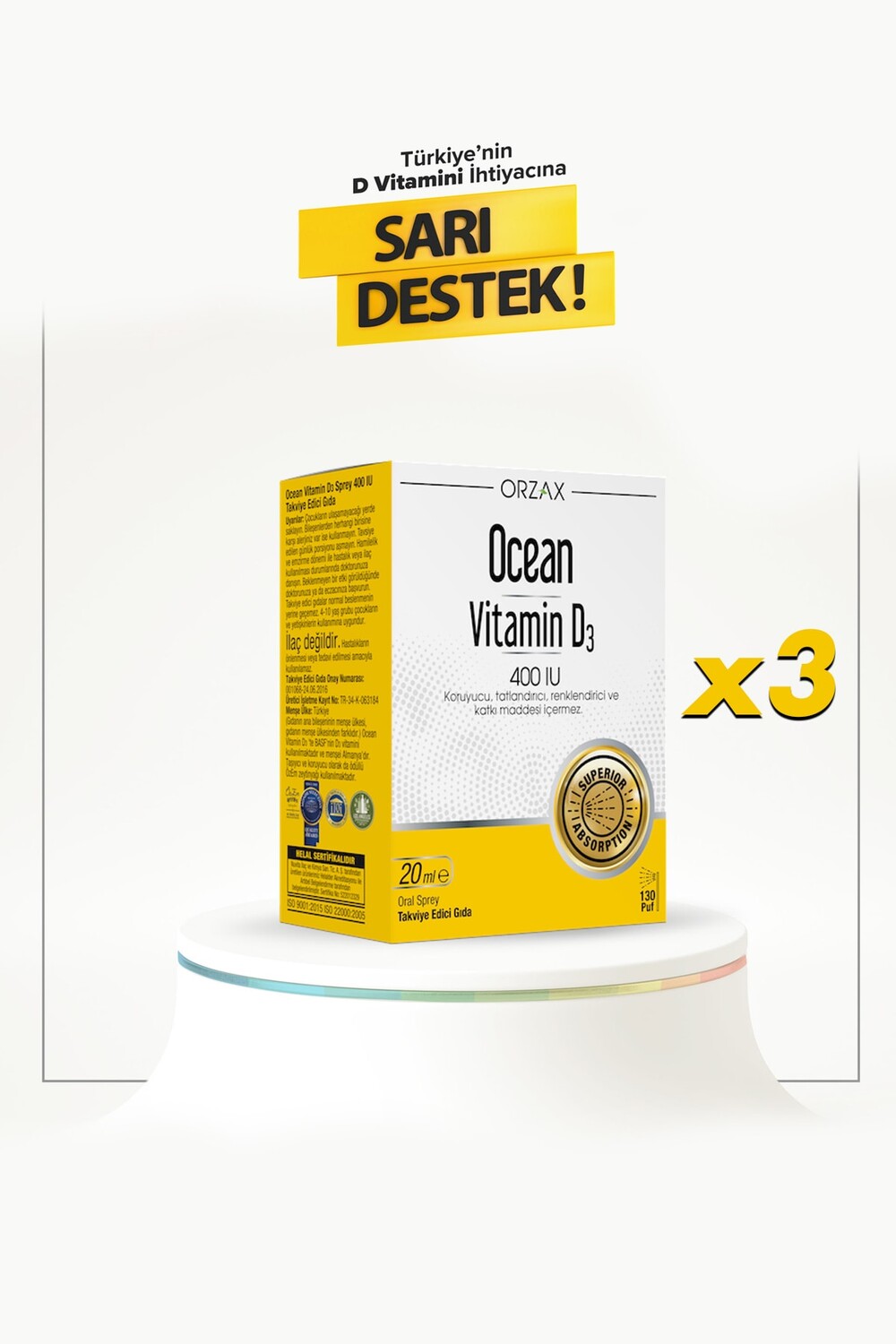 

Ocean Vitamin D3 400 МЕ 20 мл спрей 3 шт.