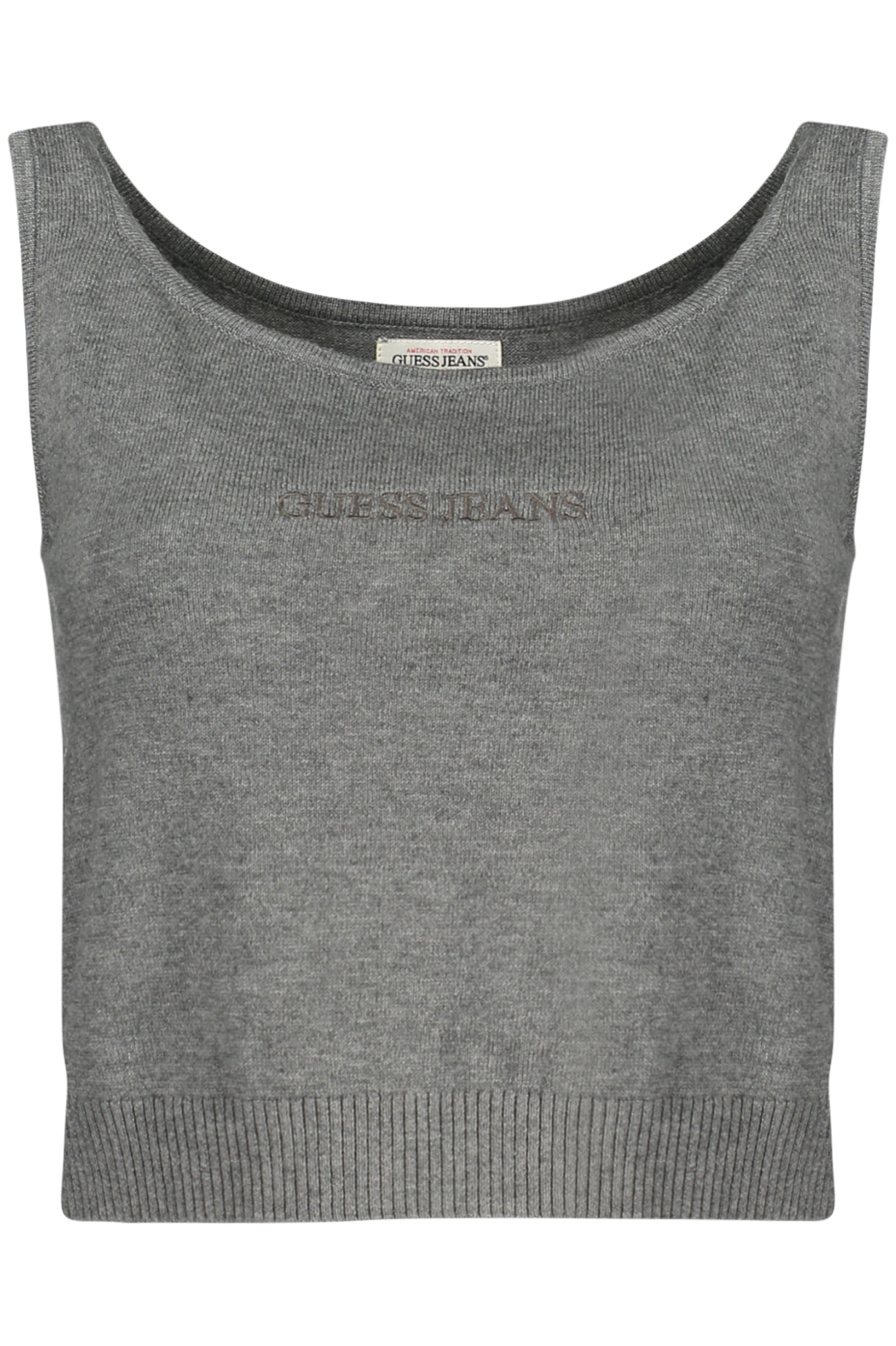 

Топ женский Guess Jeans вязаный с логотипом, серый