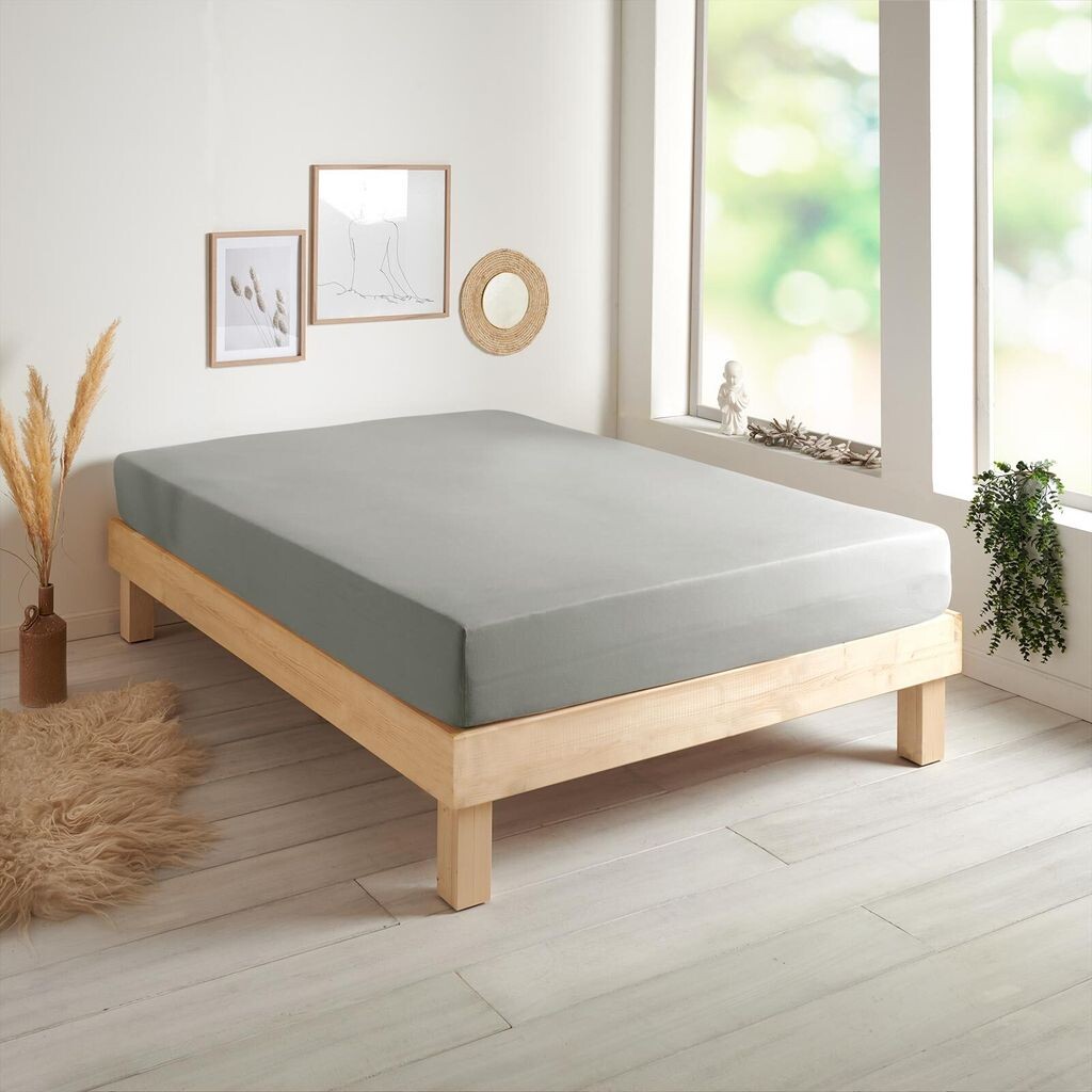 

Простыня Dream Sleep Basic одинарного джерси 90x220 см - 100x220 см серая Traumschlaf