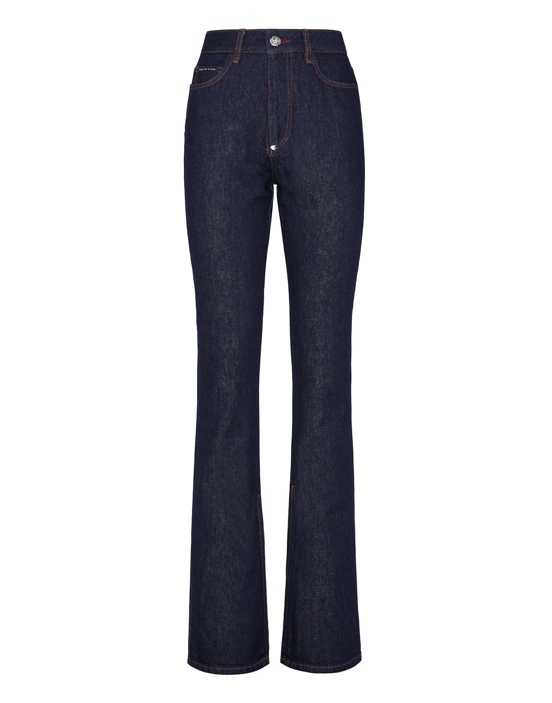 

Джинсовые брюки клеш Цепи PHILIPP PLEIN, цвет indigo blue clean