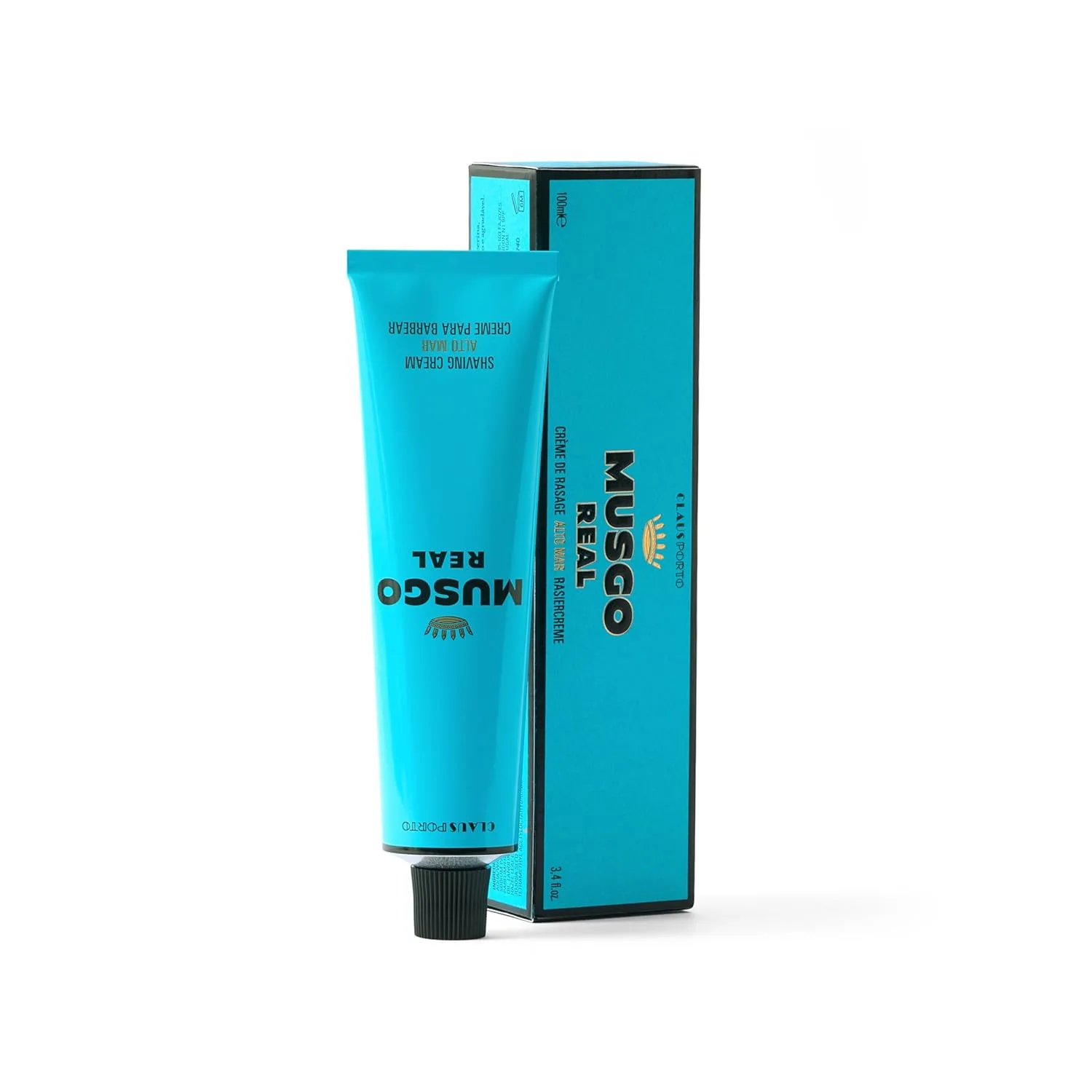 Claus Porto - Musgo Real Shaving Cream Alto Mar | Освежает, успокаивает, восстанавливает | Обогащен ланолином, кокосовым и жожобовым маслом (100 мл | 3,4 жидких унции), Black