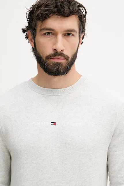 Худи мужское из хлопка Tommy Hilfiger, серый — фото 4