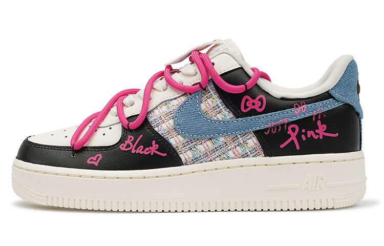 

Кроссовки Nike Air Force 1 Skateboard Shoes Women's Low-Top Black Pink/Blue