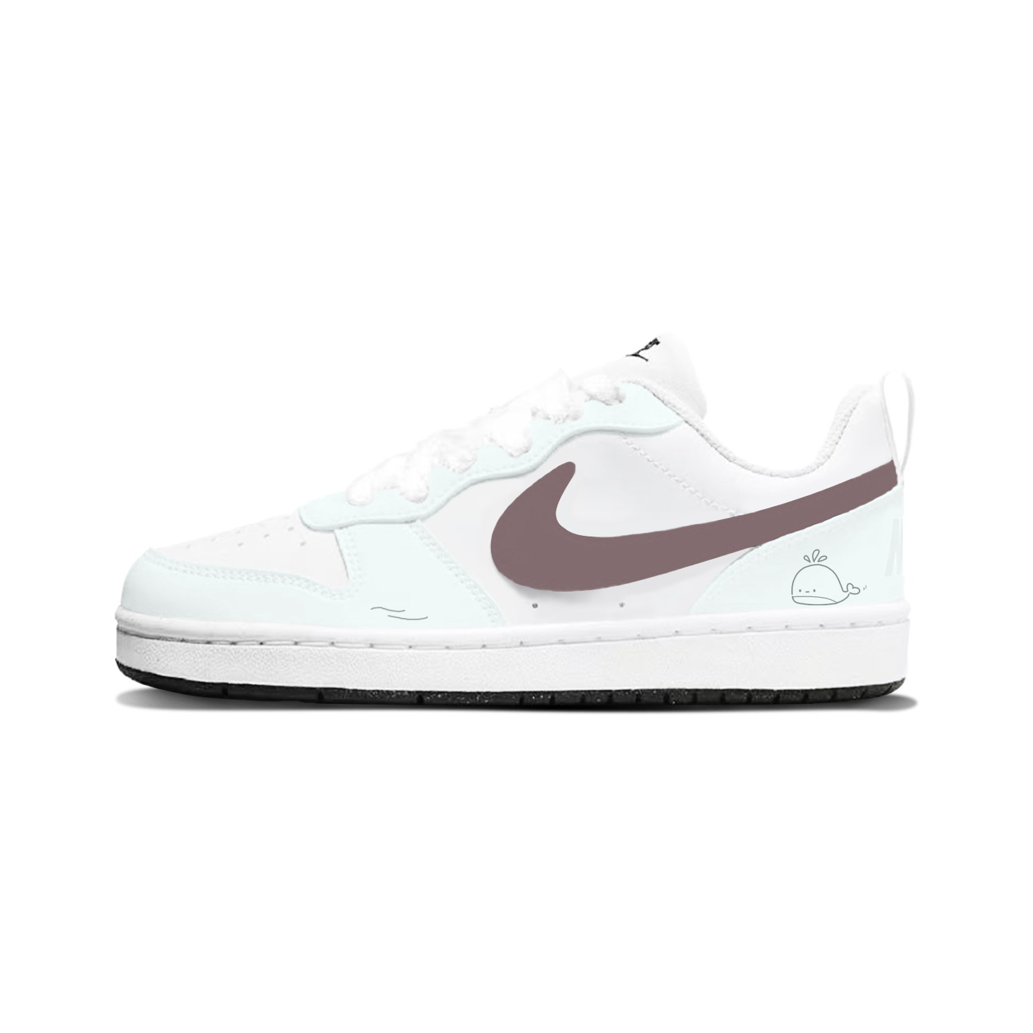 

Кроссовки для скейтбординга Court Borough Low Top для подростков Nike, белый коричневый